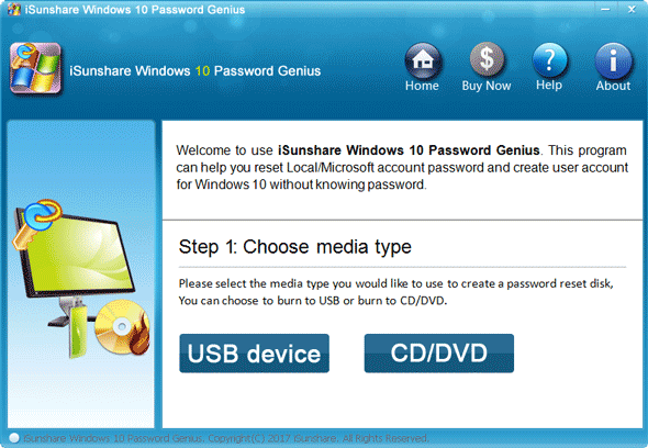 prepare windows 10 password reset tool