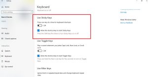 How to Turn off Sticky Keys Windows 10 Permanently